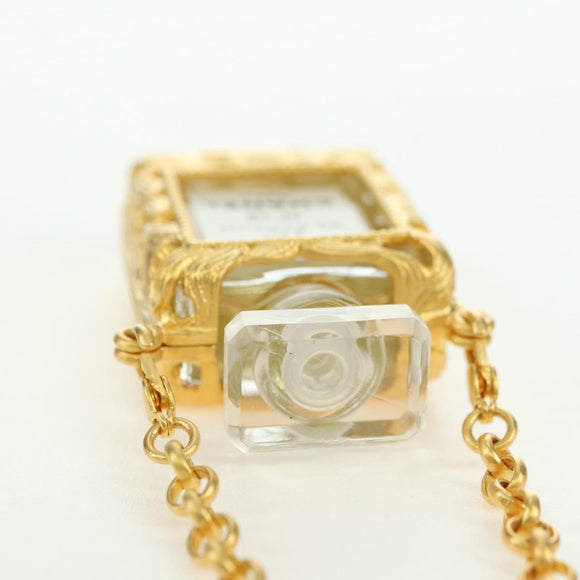 CHANEL Perfume Necklace metal Gold CC Auth 178803M