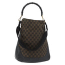 GUCCI GG Canvas Bamboo Shoulder Bag 2way Navy Gold 001 4058 Auth 178808-1