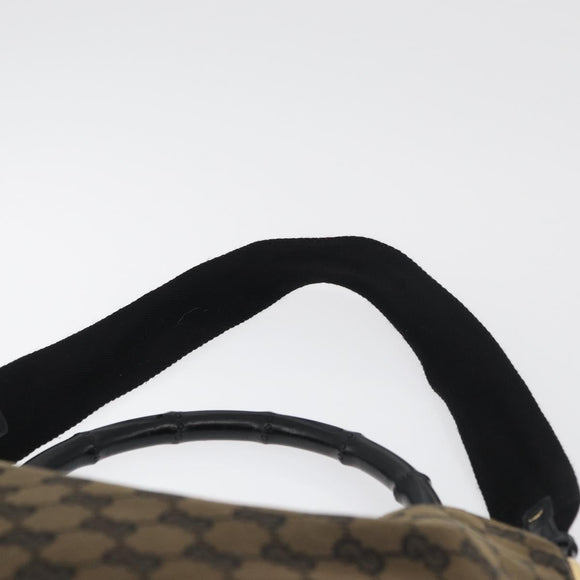 GUCCI GG Canvas Bamboo Shoulder Bag 2way Navy Gold 001 4058 Auth 178808