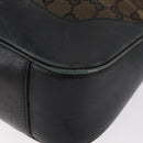 GUCCI GG Canvas Bamboo Shoulder Bag 2way Navy Gold 001 4058 Auth 178808-15
