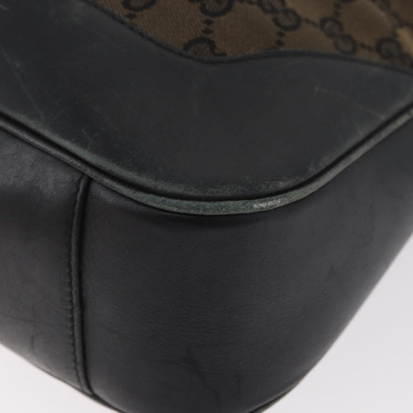 GUCCI GG Canvas Bamboo Shoulder Bag 2way Navy Gold 001 4058 Auth 178808