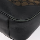 GUCCI GG Canvas Bamboo Shoulder Bag 2way Navy Gold 001 4058 Auth 178808-17