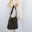 GUCCI GG Canvas Bamboo Shoulder Bag 2way Navy Gold 001 4058 Auth 178808-23