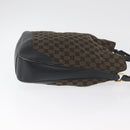 GUCCI GG Canvas Bamboo Shoulder Bag 2way Navy Gold 001 4058 Auth 178808-3
