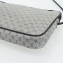 GUCCI Micro GG Supreme Shoulder Bag PVC Navy Gold Auth 178810-12