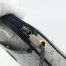 GUCCI Micro GG Supreme Shoulder Bag PVC Navy Gold Auth 178810-14