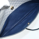 GUCCI Micro GG Supreme Shoulder Bag PVC Navy Gold Auth 178810-19