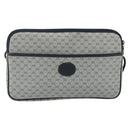 GUCCI Micro GG Supreme Shoulder Bag PVC Navy Gold Auth 178810-2
