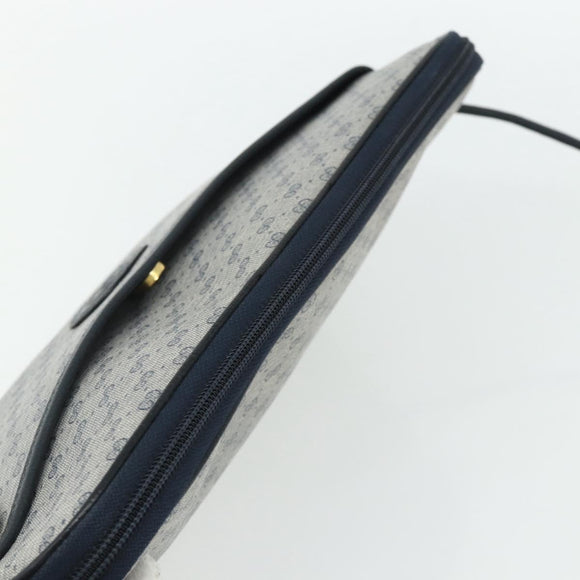 GUCCI Micro GG Supreme Shoulder Bag PVC Navy Gold Auth 178810