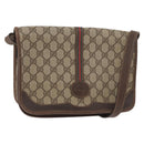 GUCCI GG Supreme Web Sherry Line Bag PVC Beige Gold 001 104 0551 Auth 178811-1