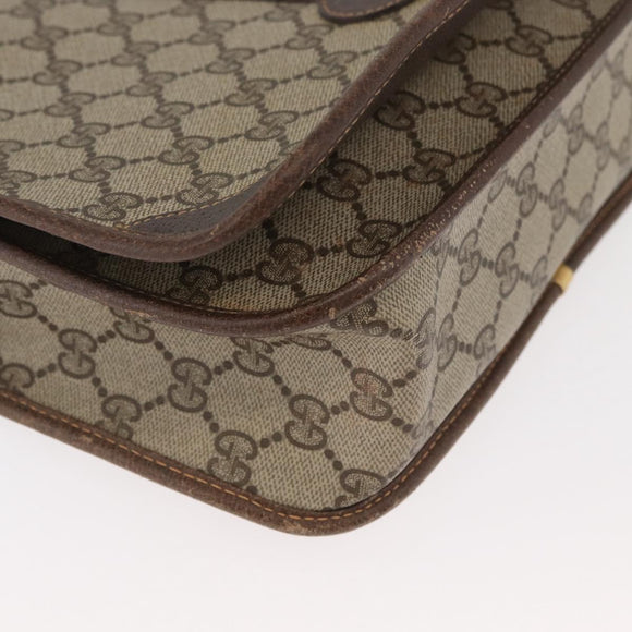 GUCCI GG Supreme Web Sherry Line Bag PVC Beige Gold 001 104 0551 Auth 178811