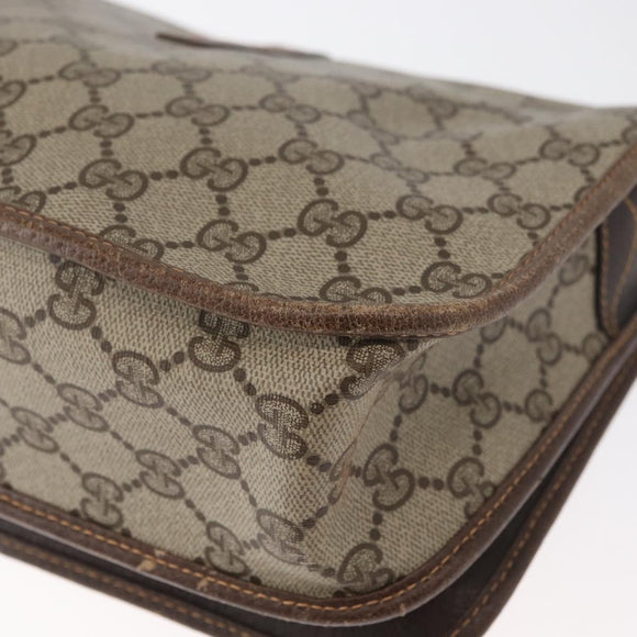 GUCCI GG Supreme Web Sherry Line Bag PVC Beige Gold 001 104 0551 Auth 178811