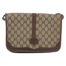 GUCCI GG Supreme Web Sherry Line Bag PVC Beige Gold 001 104 0551 Auth 178811-13