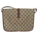 GUCCI GG Supreme Web Sherry Line Bag PVC Beige Gold 001 104 0551 Auth 178811-2