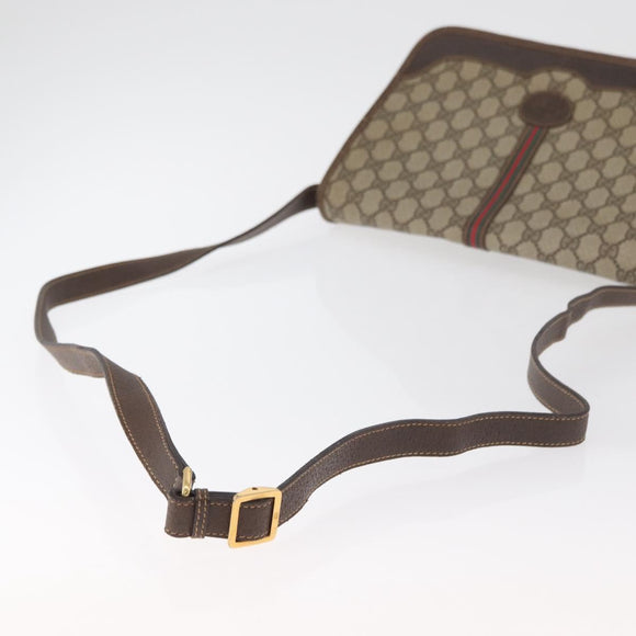 GUCCI GG Supreme Web Sherry Line Bag PVC Beige Gold 001 104 0551 Auth 178811