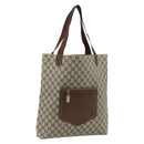 GUCCI GG Supreme Web Sherry Line Tote Bag PVC Beige Gold Auth 178813-1