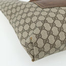 GUCCI GG Supreme Web Sherry Line Tote Bag PVC Beige Gold Auth 178813-14