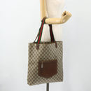 GUCCI GG Supreme Web Sherry Line Tote Bag PVC Beige Gold Auth 178813-19