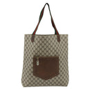 GUCCI GG Supreme Web Sherry Line Tote Bag PVC Beige Gold Auth 178813-13