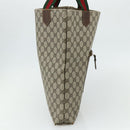 GUCCI GG Supreme Web Sherry Line Tote Bag PVC Beige Gold Auth 178813-3