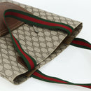 GUCCI GG Supreme Web Sherry Line Tote Bag PVC Beige Gold Auth 178813-6