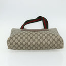 GUCCI GG Supreme Web Sherry Line Tote Bag PVC Beige Gold Auth 178813-5