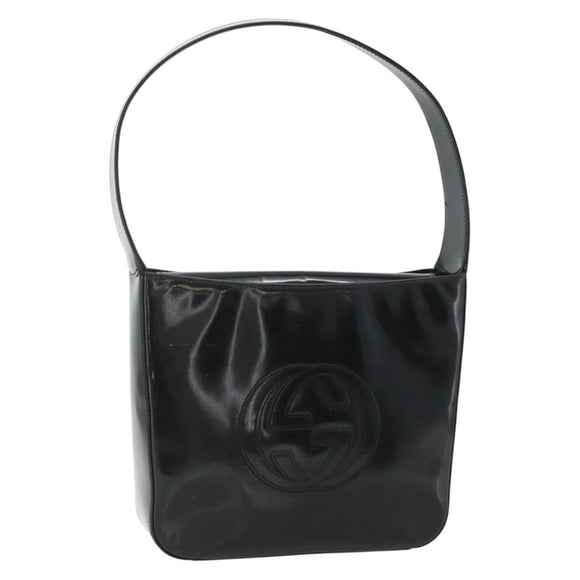 GUCCI Soho Shoulder Bag Patent Leather Black Silver 000 1013 0506 Auth 178814