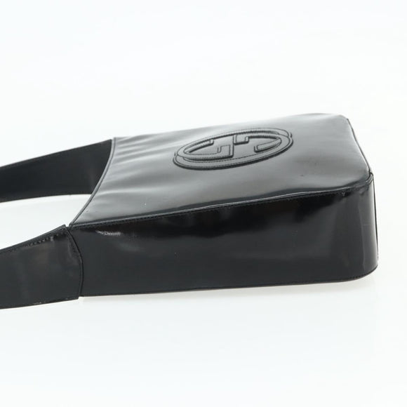 GUCCI Soho Shoulder Bag Patent Leather Black Silver 000 1013 0506 Auth 178814