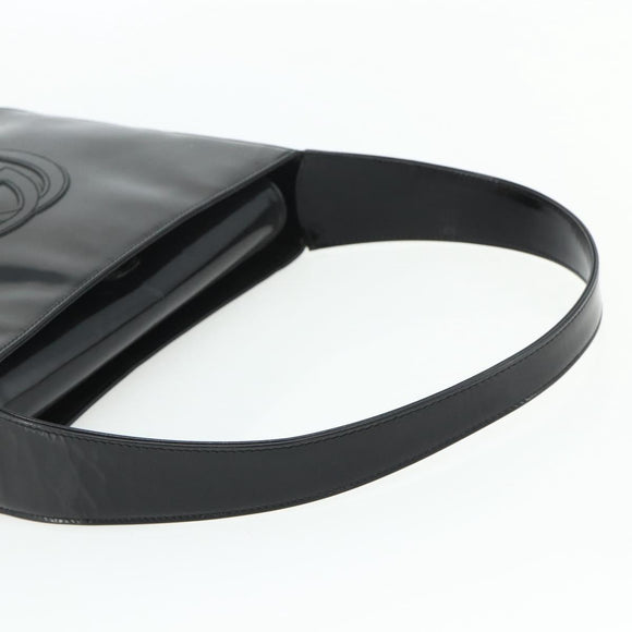 GUCCI Soho Shoulder Bag Patent Leather Black Silver 000 1013 0506 Auth 178814