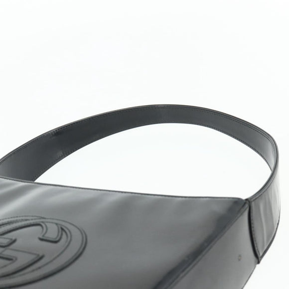 GUCCI Soho Shoulder Bag Patent Leather Black Silver 000 1013 0506 Auth 178814