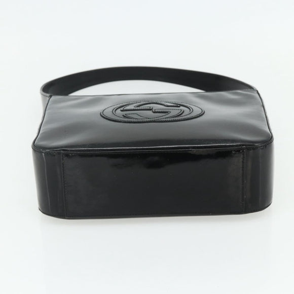 GUCCI Soho Shoulder Bag Patent Leather Black Silver 000 1013 0506 Auth 178814