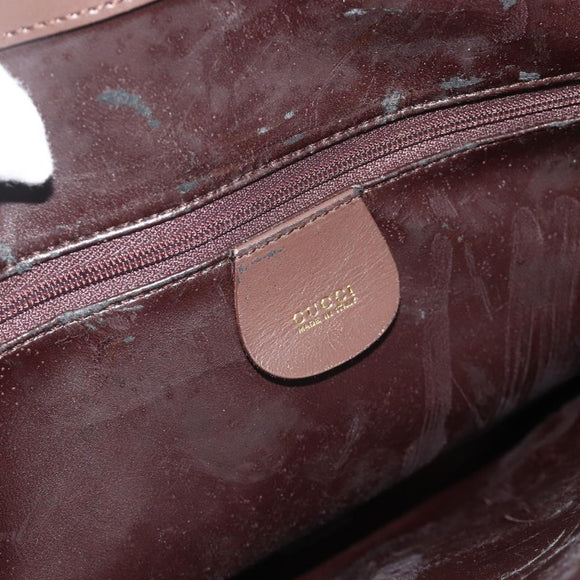 GUCCI Hand Bag Leather Brown Gold 000 1998 0570 Auth 178815