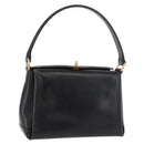 GUCCI Hand Bag Leather Black Gold Auth 178816-1