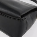 GUCCI Hand Bag Leather Black Gold Auth 178816-15