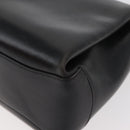 GUCCI Hand Bag Leather Black Gold Auth 178816-17