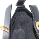 GUCCI Hand Bag Leather Black Gold Auth 178816-21