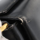 GUCCI Hand Bag Leather Black Gold Auth 178816-9
