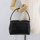 GUCCI Hand Bag Leather Black Gold Auth 178816-26