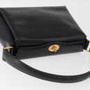 GUCCI Hand Bag Leather Black Gold Auth 178816-6