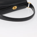 GUCCI Hand Bag Leather Black Gold Auth 178816-7
