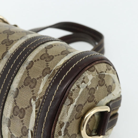 GUCCI GG Crystal Histeria Hand Bag Coated Canvas Beige Gold 181485 Auth 178817