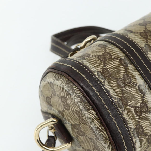 GUCCI GG Crystal Histeria Hand Bag Coated Canvas Beige Gold 181485 Auth 178817