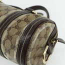 GUCCI GG Crystal Histeria Hand Bag Coated Canvas Beige Gold 181485 Auth 178817-12