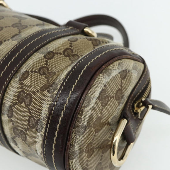 GUCCI GG Crystal Histeria Hand Bag Coated Canvas Beige Gold 181485 Auth 178817