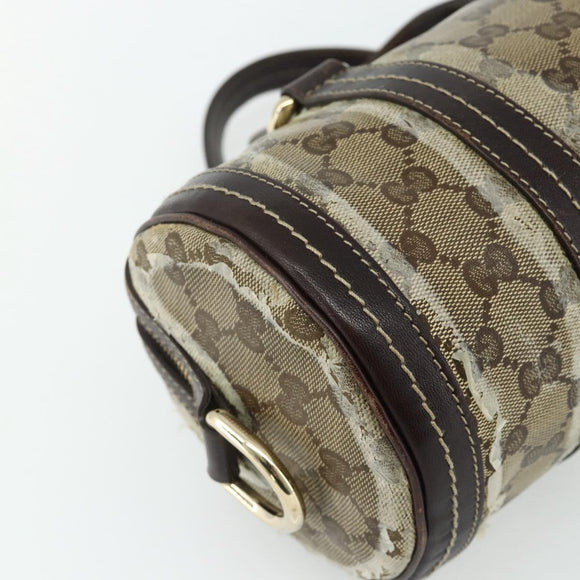 GUCCI GG Crystal Histeria Hand Bag Coated Canvas Beige Gold 181485 Auth 178817