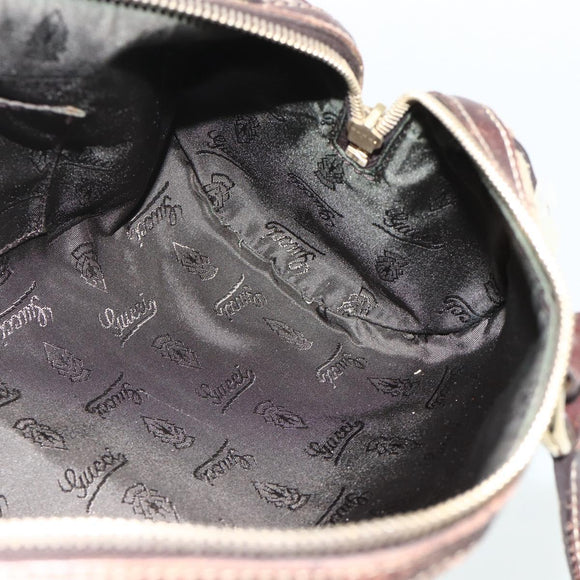 GUCCI GG Crystal Histeria Hand Bag Coated Canvas Beige Gold 181485 Auth 178817