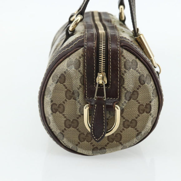 GUCCI GG Crystal Histeria Hand Bag Coated Canvas Beige Gold 181485 Auth 178817