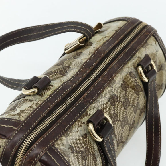 GUCCI GG Crystal Histeria Hand Bag Coated Canvas Beige Gold 181485 Auth 178817
