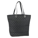 GUCCI GG Canvas Tote Bag Black Silver 31243 Auth 178818-1