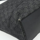 GUCCI GG Canvas Tote Bag Black Silver 31243 Auth 178818-14